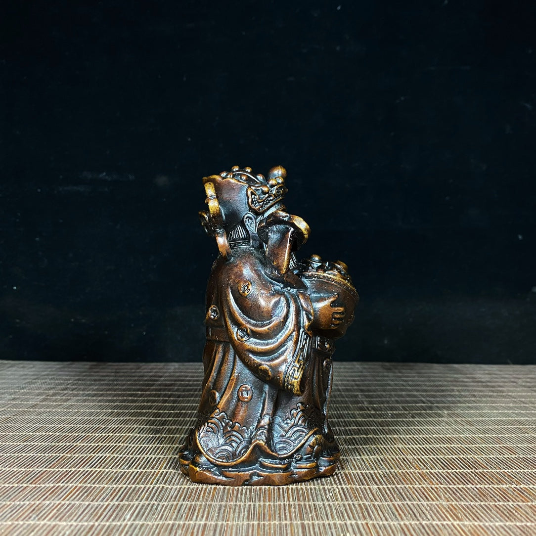 Exquisite Pure Copper God of Wealth Statue - Symbol of Prosperity