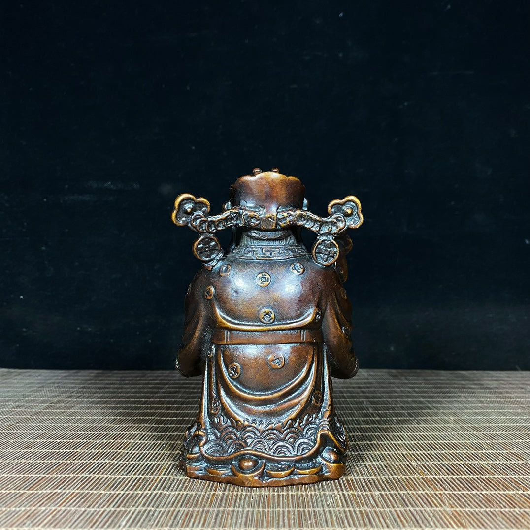 Exquisite Pure Copper God of Wealth Statue - Symbol of Prosperity