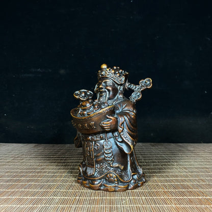 Exquisite Pure Copper God of Wealth Statue - Symbol of Prosperity