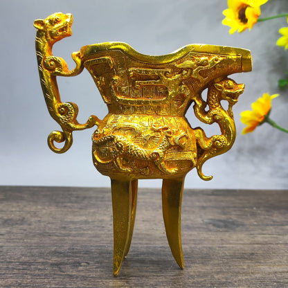 Exquisite Handcrafted Three-Legged Wine Glass - Unique Tabletop Decoration & Rare Collectible Gift