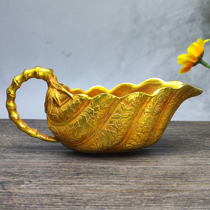 Exquisite Leaf-Shaped Cup - Handcrafted Desktop Ornament & Unique Gift