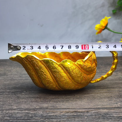 Exquisite Leaf-Shaped Cup - Handcrafted Desktop Ornament & Unique Gift