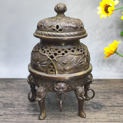 Imperial Carved Incense Burner - Exquisite Handcrafted Art Piece, Unique Decor and Collectible