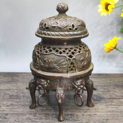 Imperial Carved Incense Burner - Exquisite Handcrafted Art Piece, Unique Decor and Collectible