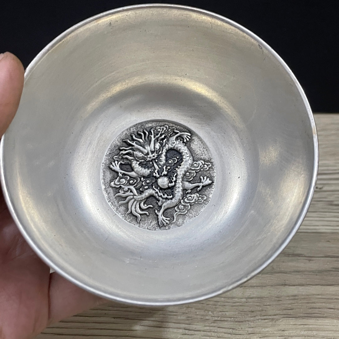 Exquisite Carved Five Dragon Bowl - Handcrafted Rare Art Piece for Collectors and Home Decor