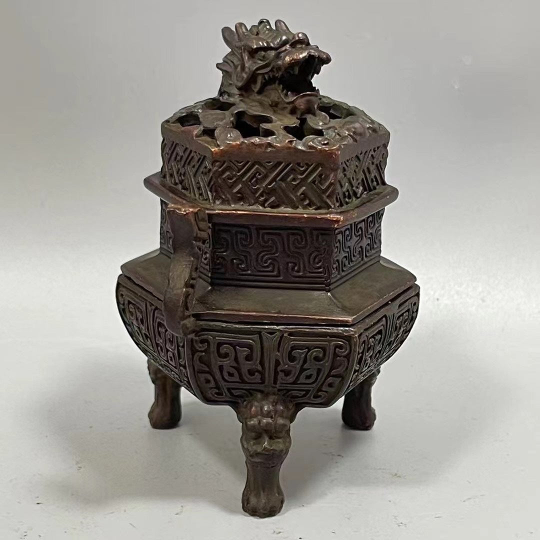 Exquisite Hand-Carved Dragon Incense Burner - Unique Gift for Collectors and Decor Enthusiasts