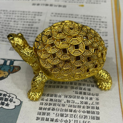 Exquisite Hand-Carved Golden Turtle Incense Burner - Unique Collectible Gift