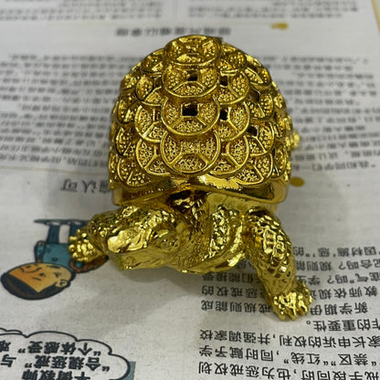 Exquisite Hand-Carved Golden Turtle Incense Burner - Unique Collectible Gift