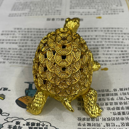 Exquisite Hand-Carved Golden Turtle Incense Burner - Unique Collectible Gift