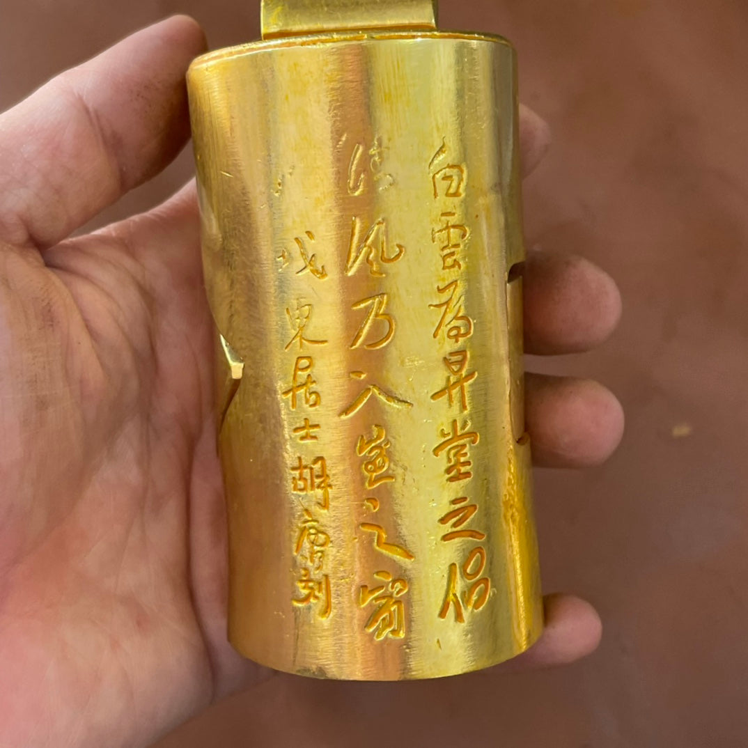 Exquisitely Crafted Gilded Cylinder Seal - Handcrafted Unique Art Piece