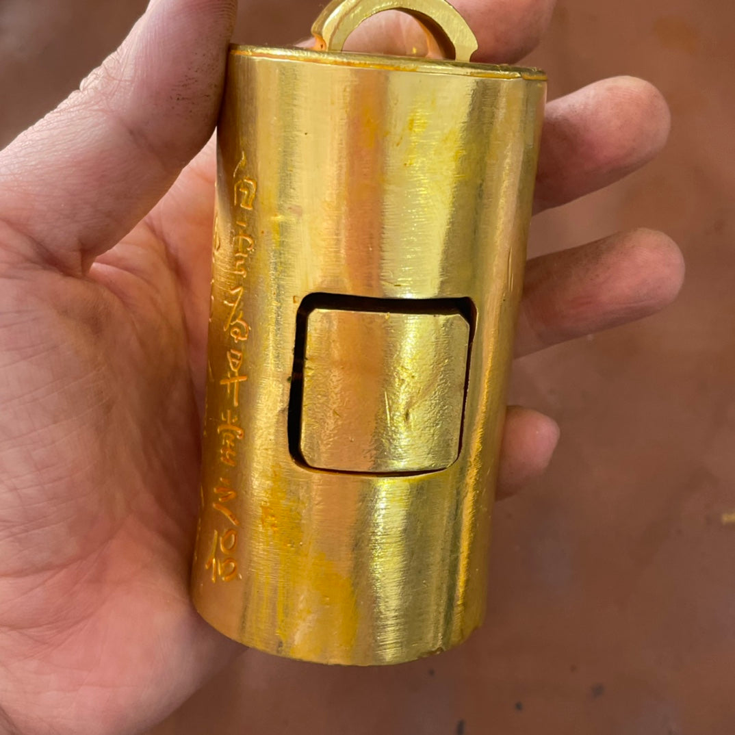 Exquisitely Crafted Gilded Cylinder Seal - Handcrafted Unique Art Piece