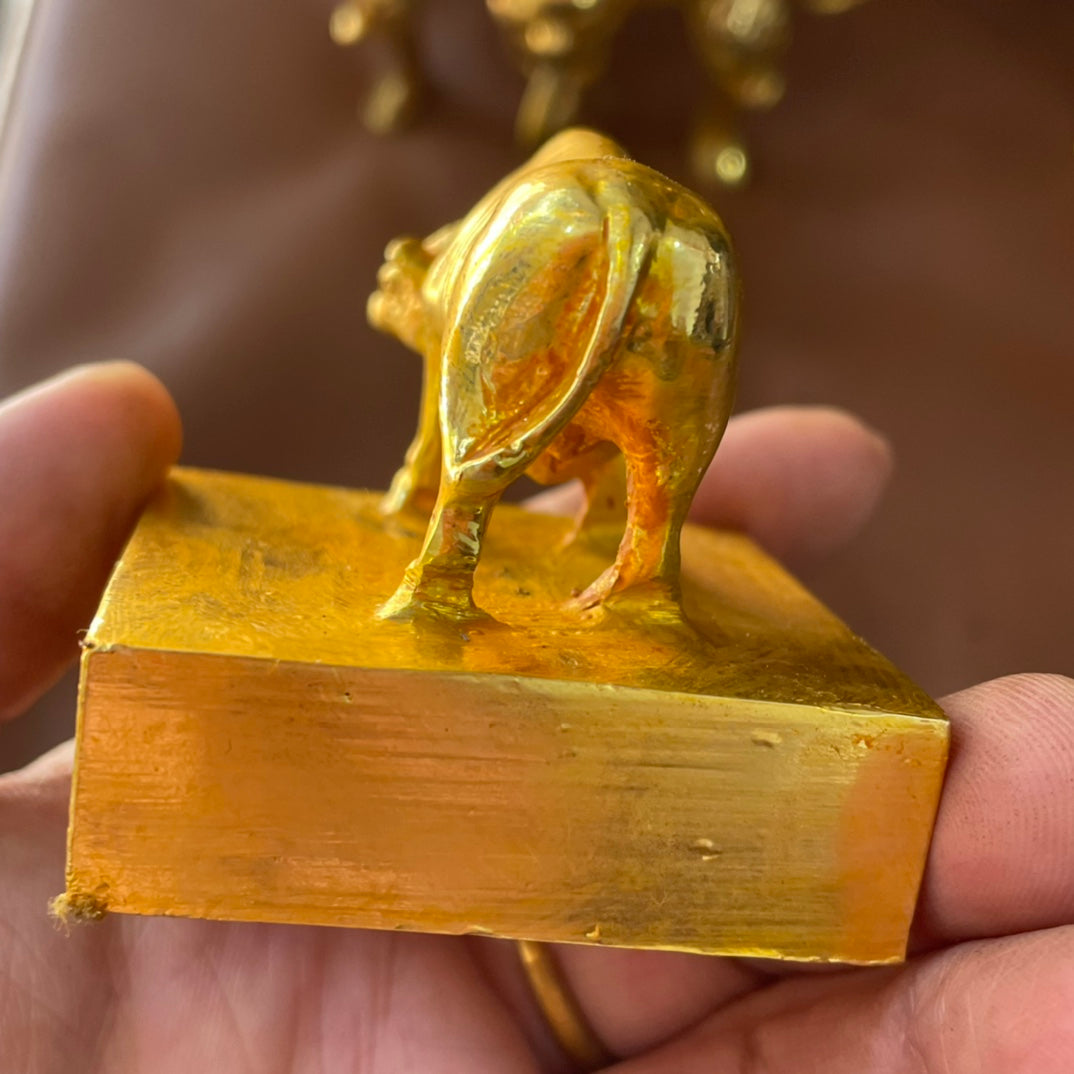 Exquisite Hand-Carved Gilded Fortune Ox Seal