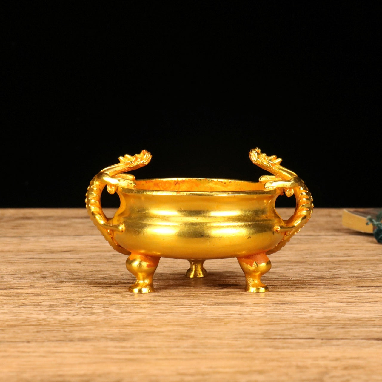 Exquisitely Carved Gilded Double Pixiu Tripod Incense Burner