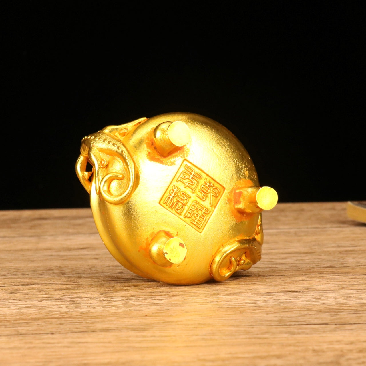 Exquisitely Carved Gilded Double Pixiu Tripod Incense Burner