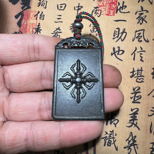 Handcrafted Engraved Vajra Cross Pendant for Home & Office Decoration