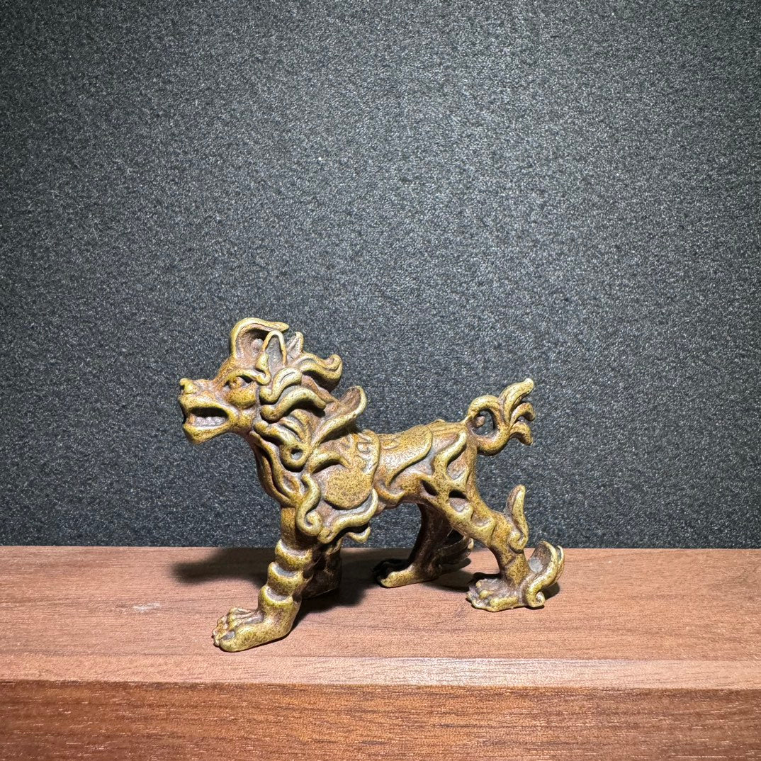 Exquisite Handmade Brass Mythical Beast Statue - Unique Gift for Collectors and Home Decor