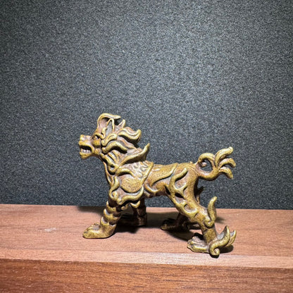 Exquisite Handmade Brass Mythical Beast Statue - Unique Gift for Collectors and Home Decor