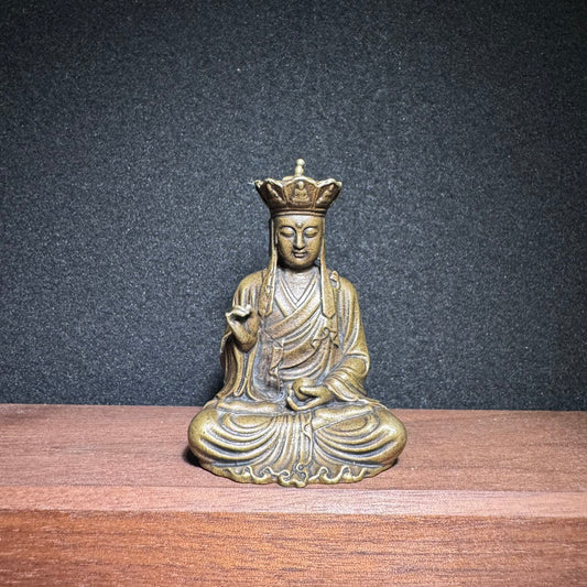 Handcrafted Brass Ksitigarbha Bodhisattva Statue - Exquisite Art Piece for Collectors & Decor Enthusiasts