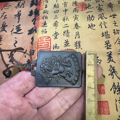 Handcrafted Indian Buddha Medallion - Tektite Pendant