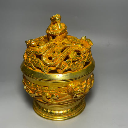 Exquisite Hand-Carved Dragon Incense Burner