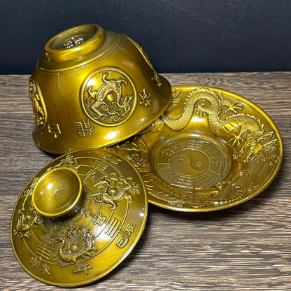 Exquisite Hand-Carved Four Divine Beasts Gaiwan - A Masterpiece for Collectors and Art Enthusiasts