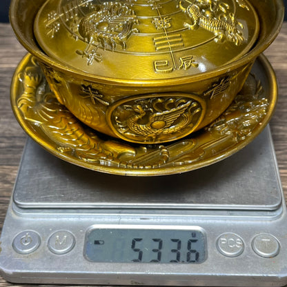 Exquisite Hand-Carved Four Divine Beasts Gaiwan - A Masterpiece for Collectors and Art Enthusiasts