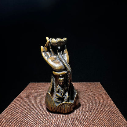 Handcrafted Brass Buddha Hand Sculpture - Perfect for Incense Cones