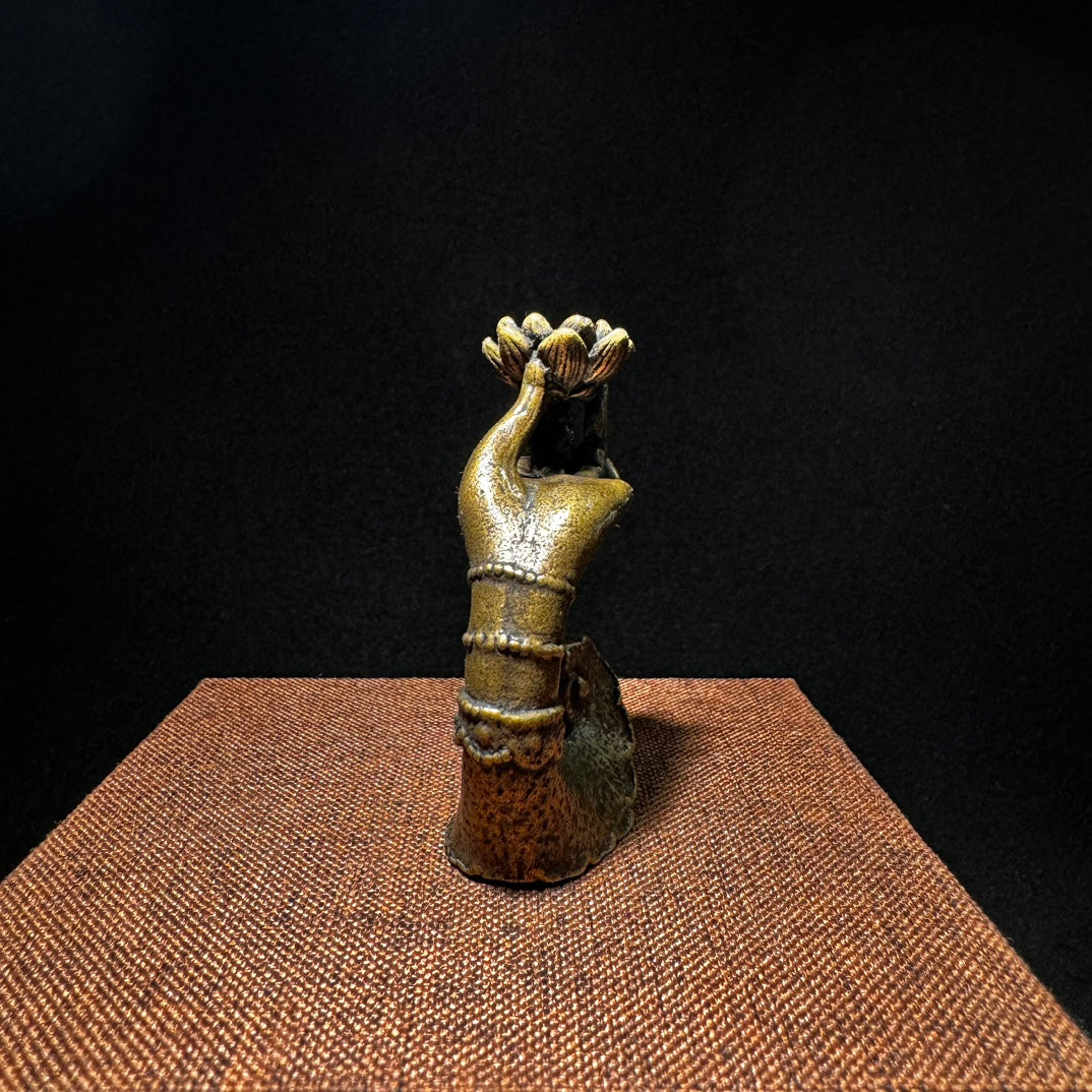 Handcrafted Brass Buddha Hand Sculpture - Exquisite Craftsmanship for Incense Burning