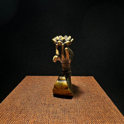 Handcrafted Brass Buddha Hand Sculpture - Exquisite Craftsmanship for Incense Burning