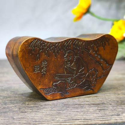 Exquisite Hand-Carved Yuanbao Ink Box - A Perfect Unique Gift & Collectible