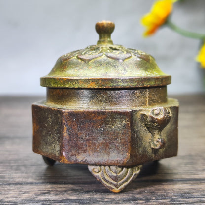 Exquisite Carved Hexagonal Incense Burner - Handcrafted Masterpiece, Perfect Gift