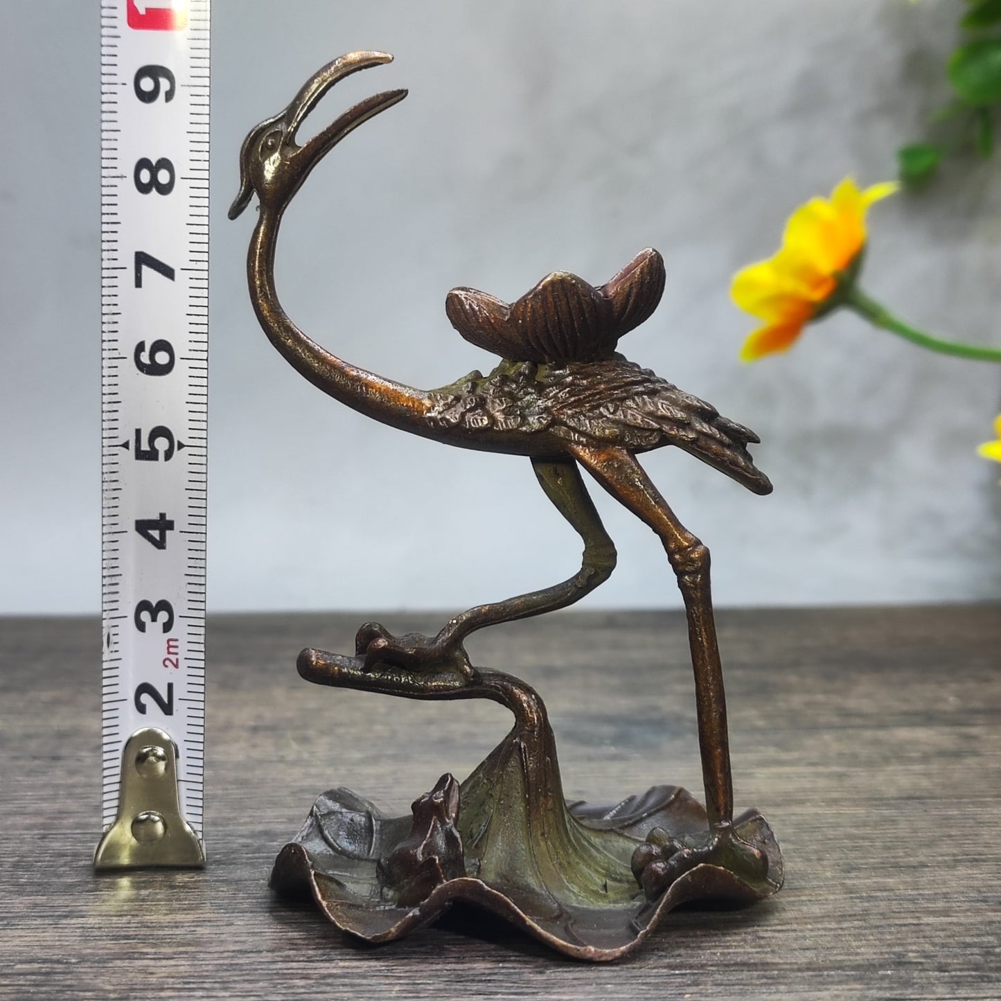 Exquisitely Carved Crane Backflow Incense Burner - Handcrafted Art Piece, Vintage Style, Unique Gift