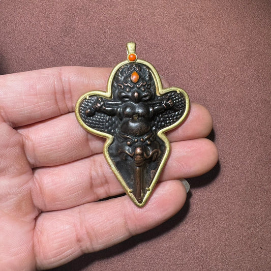 Elegant Brass and Copper Roc Pendant - Handcrafted Masterpiece