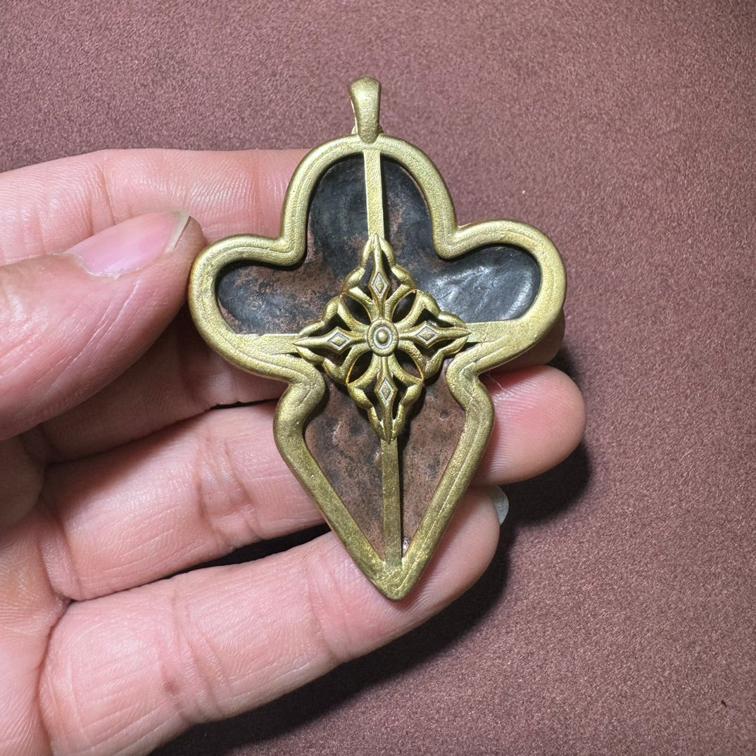 Elegant Brass and Copper Roc Pendant - Handcrafted Masterpiece