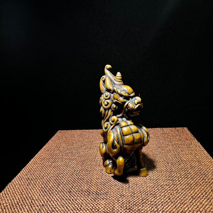 Exquisite Brass Kirin Statue - Handcrafted, Rare, and Perfect Gift