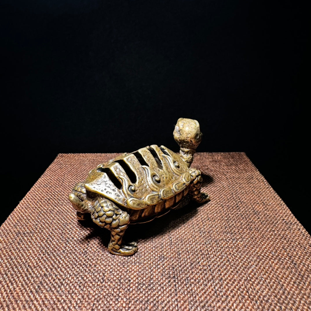 Handcrafted Brass Turtle Incense Burner - Unique Vintage Art Piece, Perfect Gift