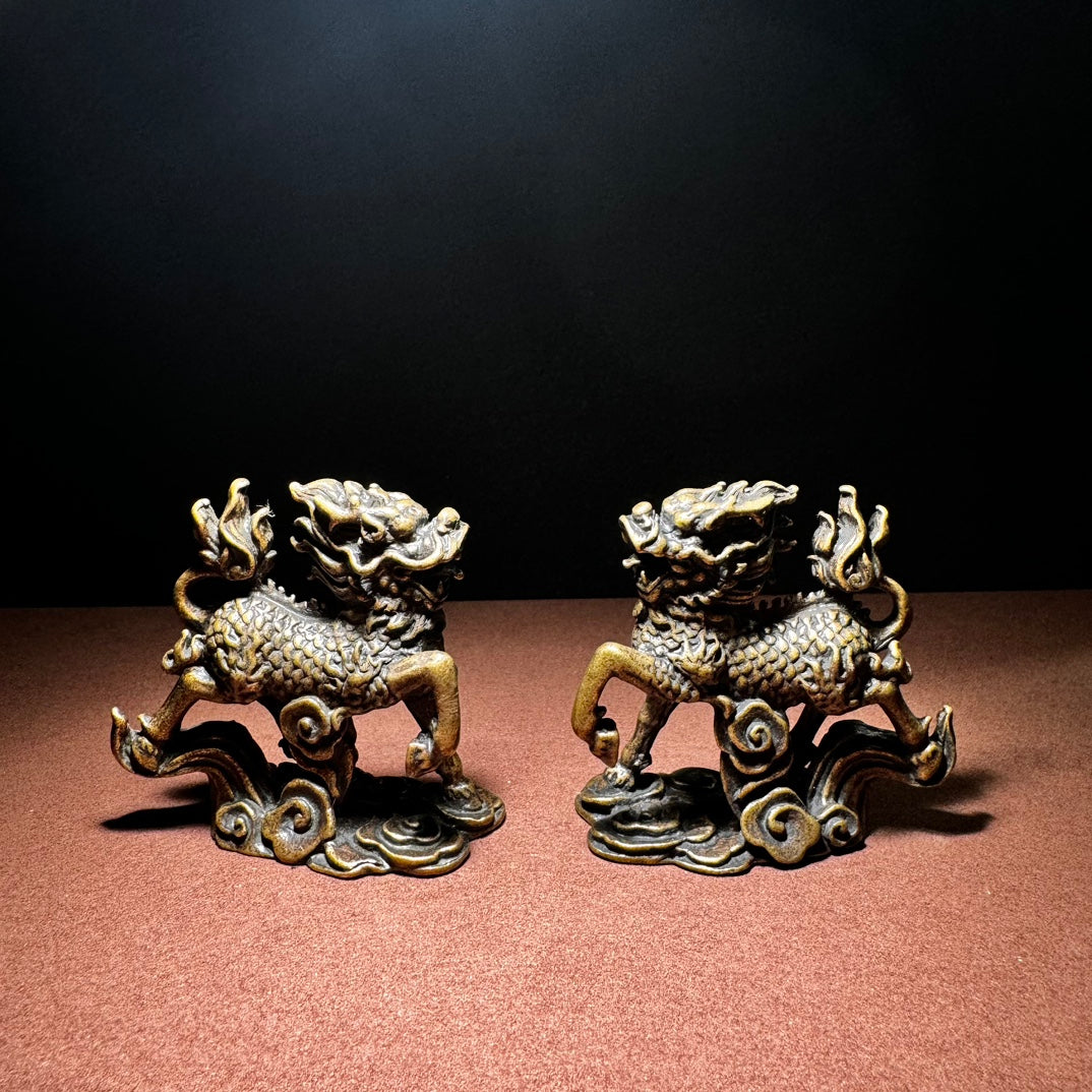 Elegant Handcrafted Brass Kirin Statues - Unique Gift for Collectors and Decor Enthusiasts