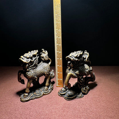 Elegant Handcrafted Brass Kirin Statues - Unique Gift for Collectors and Decor Enthusiasts