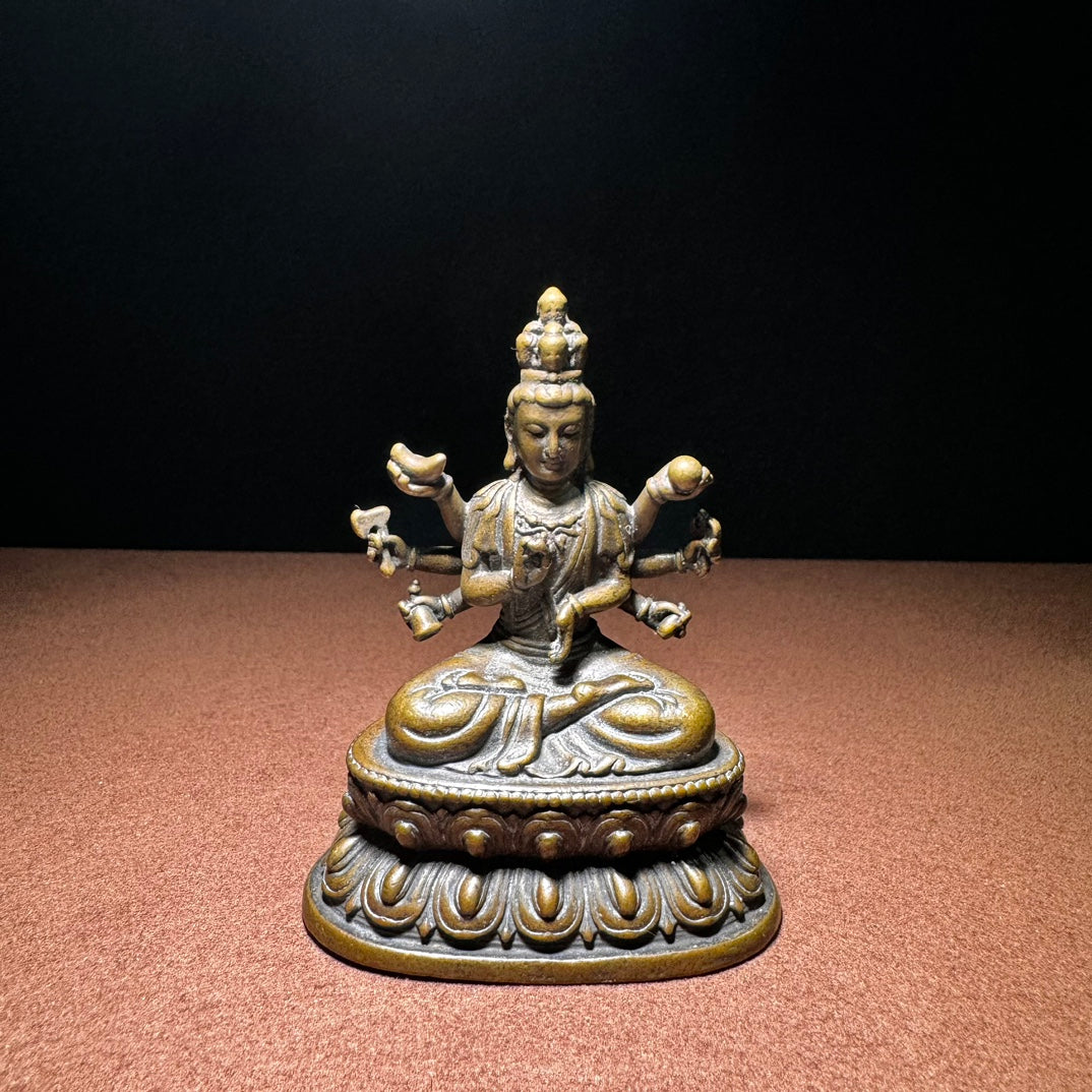 Exquisite Handcrafted Brass Thousand-Hand Guanyin Buddha Statue - Unique Vintage Gift