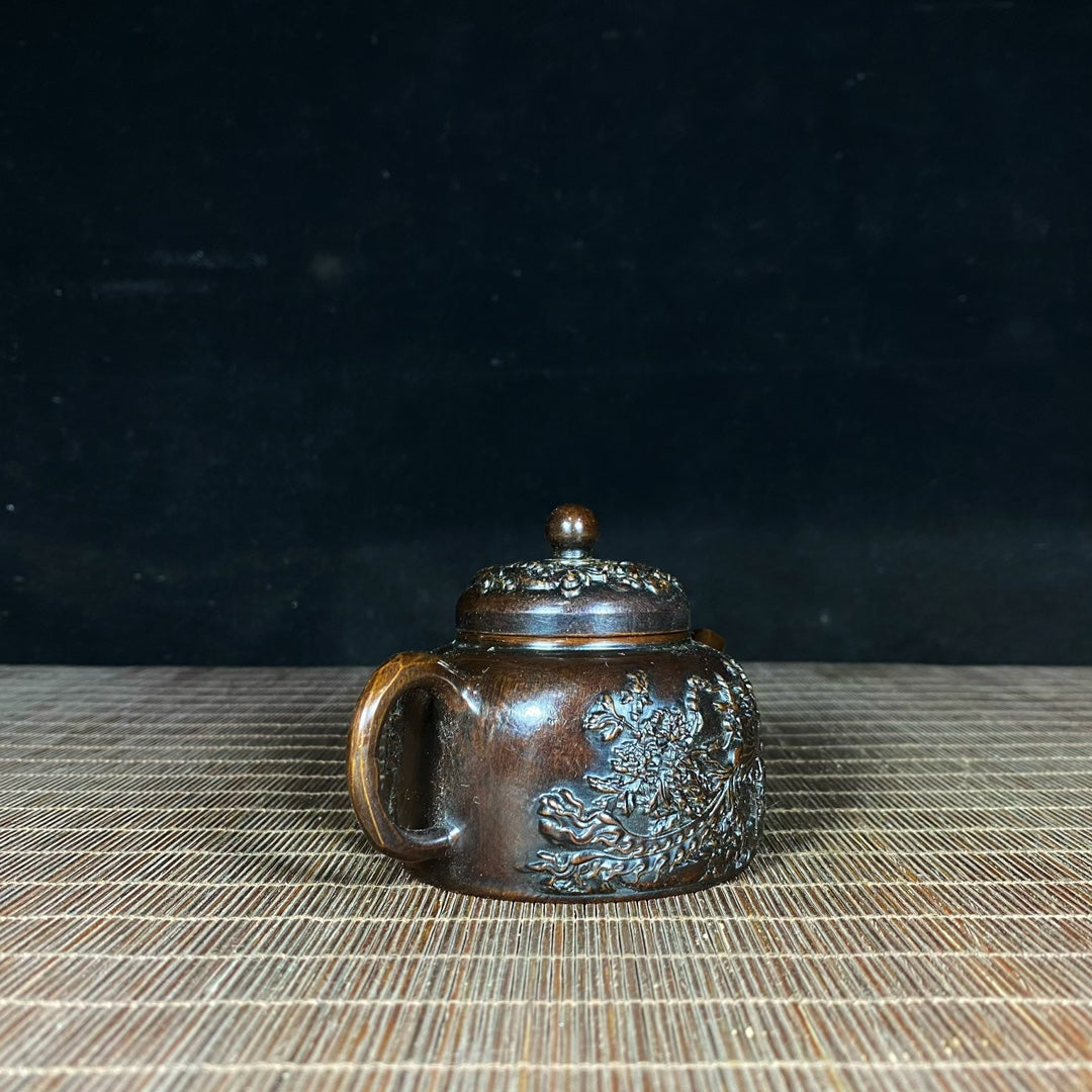 Handcrafted Pure Copper Teapot with Dragon and Phoenix Relief – Exquisite Gift for Collectors and Decor Enthusiasts