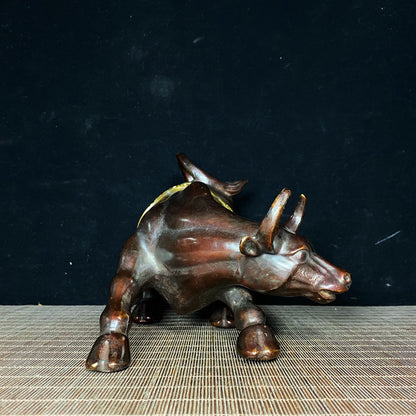 Pure Copper Gilded Wall Street Bull - Exquisite Craftsmanship, Handcrafted, Unique Gift