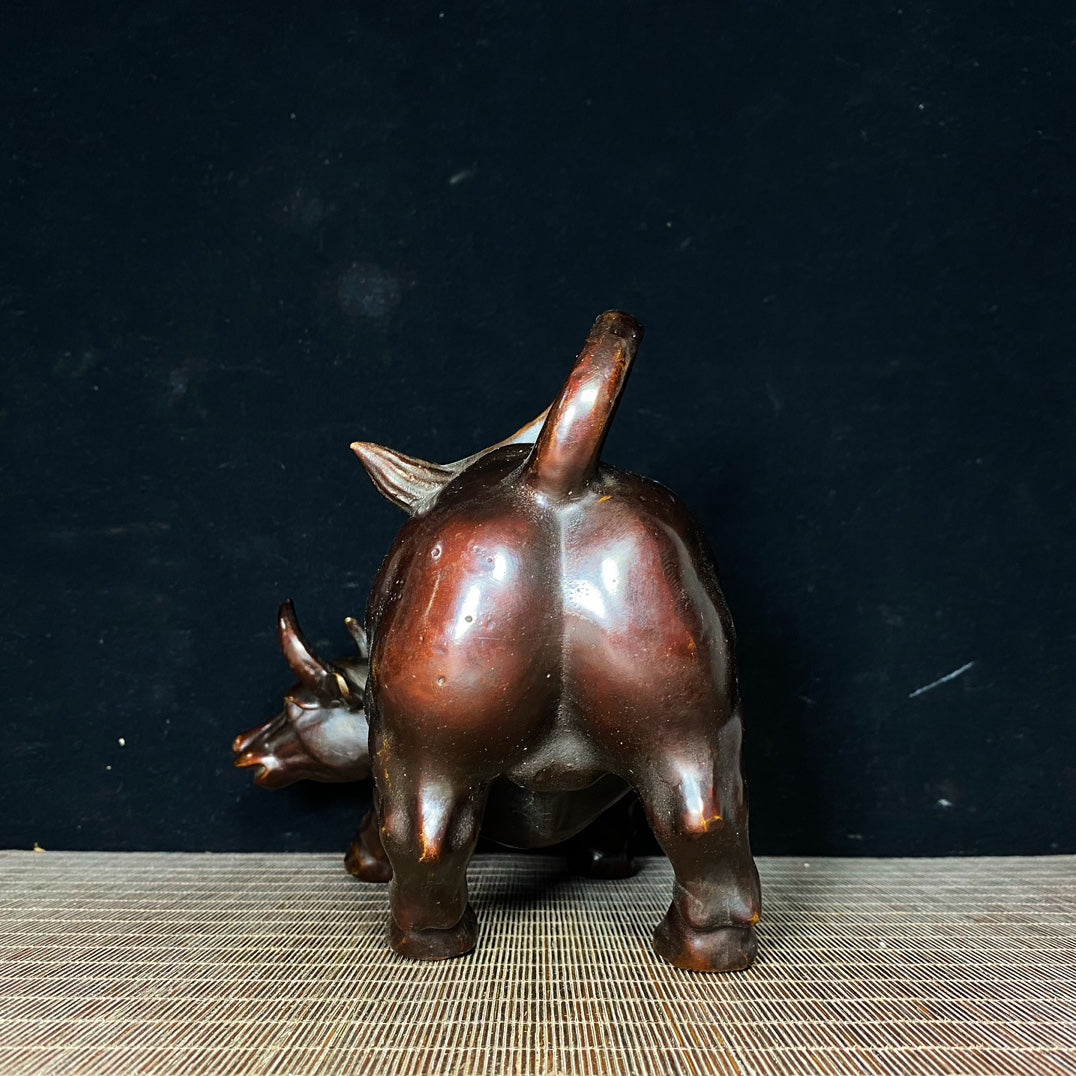 Pure Copper Gilded Wall Street Bull - Exquisite Craftsmanship, Handcrafted, Unique Gift