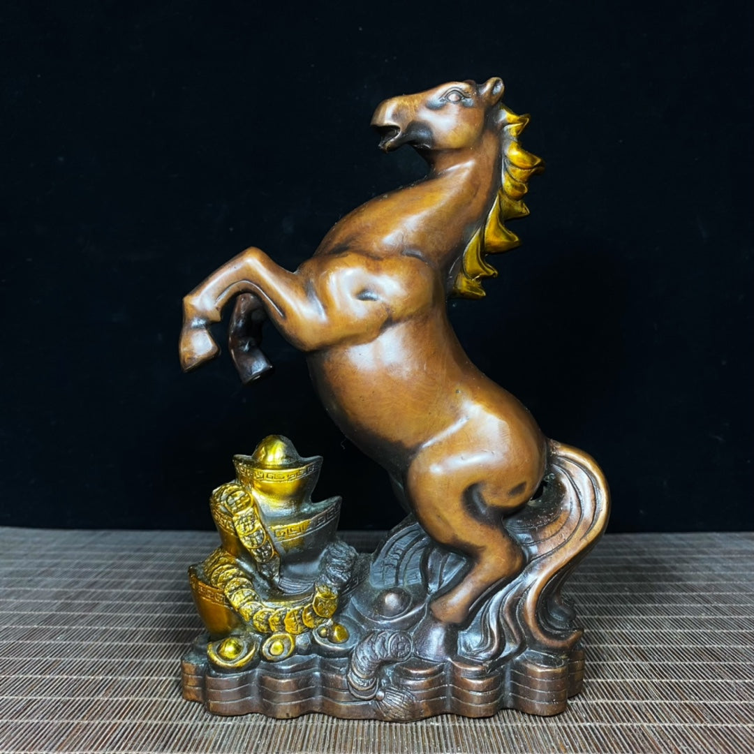 Majestic Bronze Jumping Horse Sculpture - Handcrafted Art Piece & Unique Gift