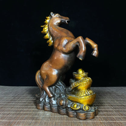 Majestic Bronze Jumping Horse Sculpture - Handcrafted Art Piece & Unique Gift