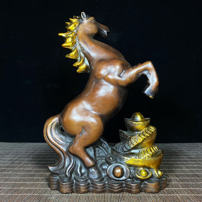 Majestic Bronze Jumping Horse Sculpture - Handcrafted Art Piece & Unique Gift