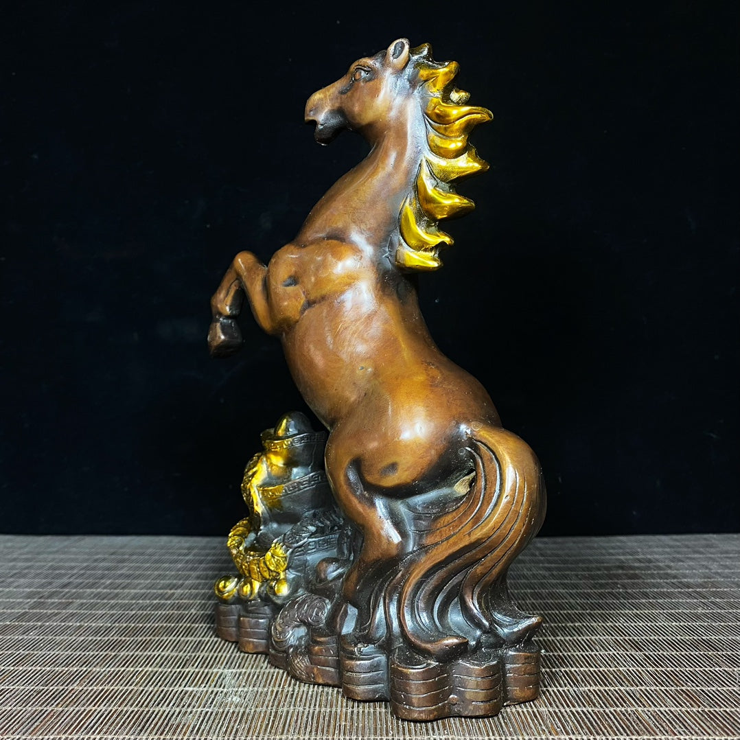 Majestic Bronze Jumping Horse Sculpture - Handcrafted Art Piece & Unique Gift