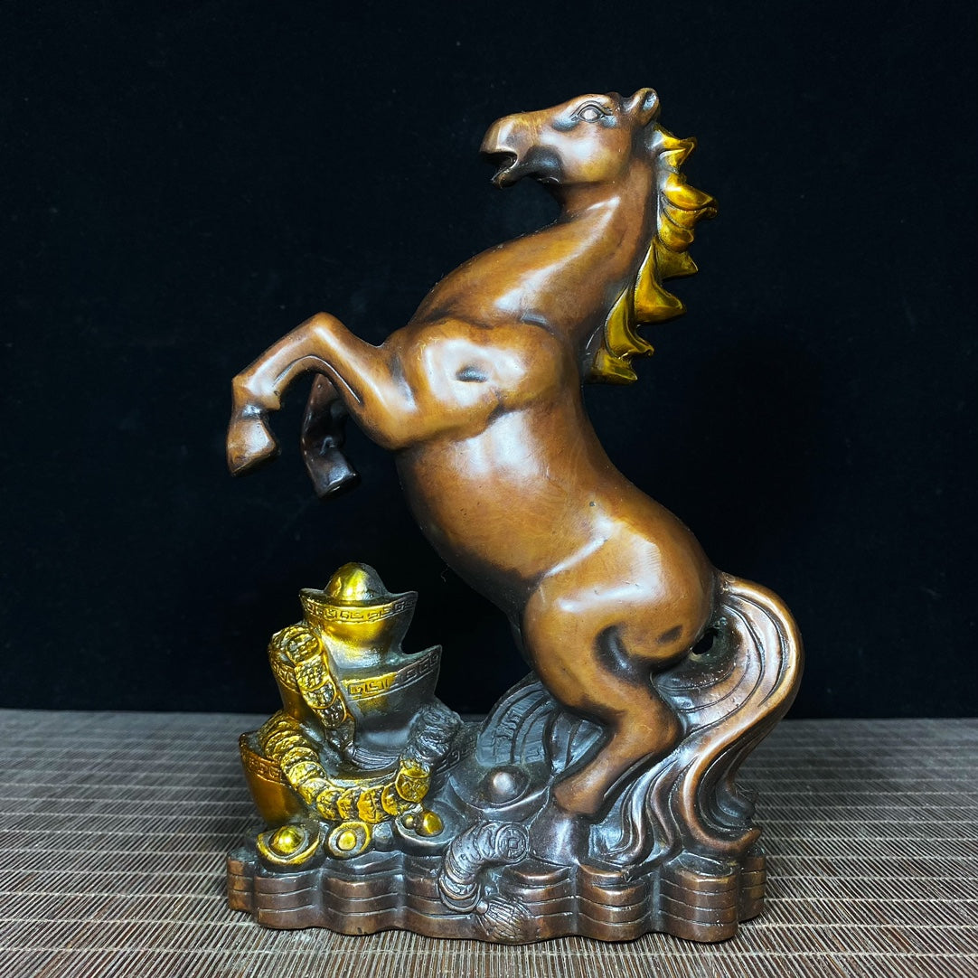 Majestic Bronze Jumping Horse Sculpture - Handcrafted Art Piece & Unique Gift