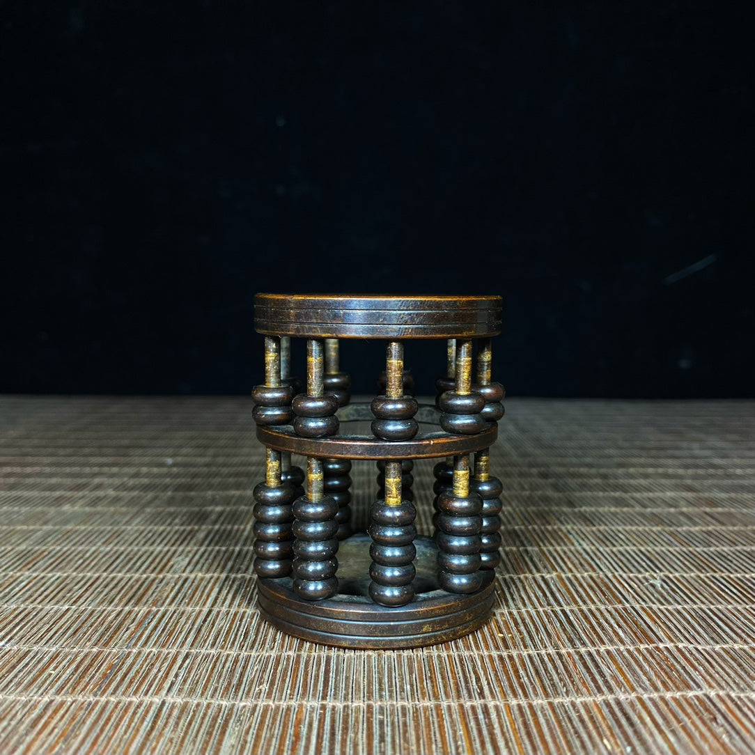 Exquisite Handmade Pure Copper Abacus Pen Holder - Unique Retro Gift for Collectors and Decor Enthusiasts