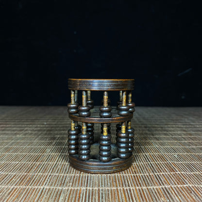 Exquisite Handmade Pure Copper Abacus Pen Holder - Unique Retro Gift for Collectors and Decor Enthusiasts