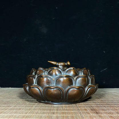 Pure Copper Lotus Incense Burner - Exquisite Craftsmanship, Handcrafted, Unique Gift